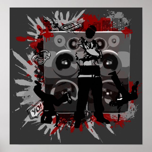 Póster Altavoces Hip Hop (Frente)