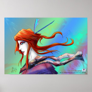 Póster AltDelta : Poster Geisha Rojo