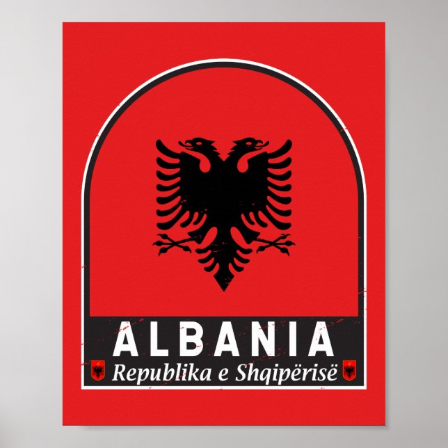 Póster Alteración de emblema de la bandera de Albania (Frente)