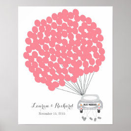 Póster Alternativa de libro de bodas con globos rojos