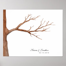 Póster Alternativa de libro de invitado de árbol de huell