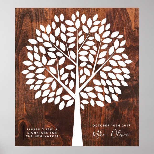 Póster Alternativa de libro de invitado de Boda de árbol  (Frente)