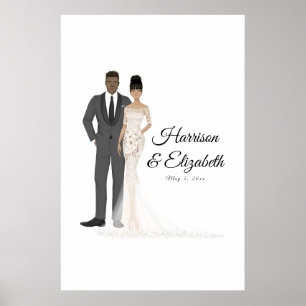 Póster Alternativa de libro de invitado de Boda de pareja