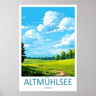 Póster Altmhlsee Vintage Travel Poster Ski National Park