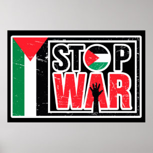 Póster Alto a la guerra - Las vidas palestinas importan l