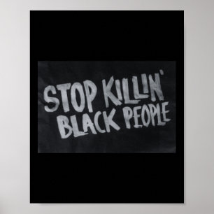 Póster Alto a la matanza de negros (declaración de protes