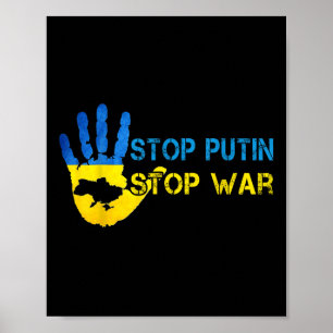 Póster Alto a Putin, alto a la guerra, apoyo a Ucrania
