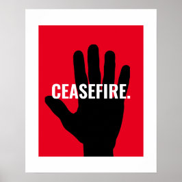 Póster Alto al fuego blanco negro mano dura contra la gue