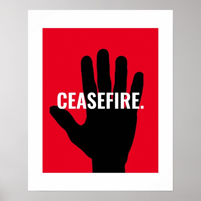 Póster Alto al fuego blanco negro mano dura contra la gue (Frente)