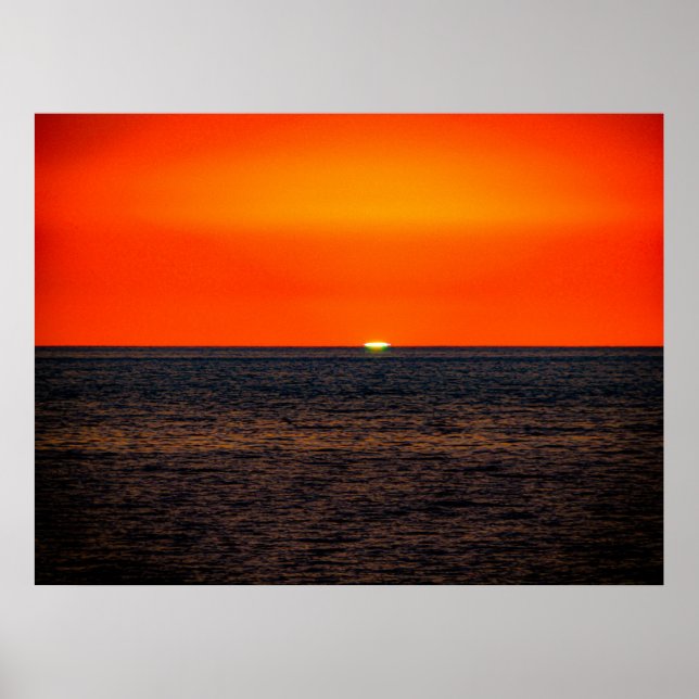 Póster Alto poster de la puesta de sol de Maui rojo oscur (Frente)