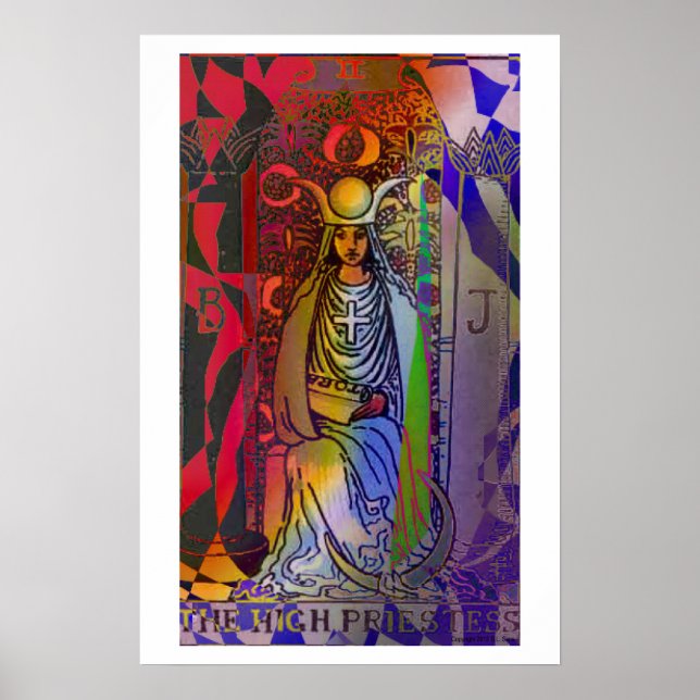 Póster Alto sacerdote Tarot Card Poster psicodélico (Frente)