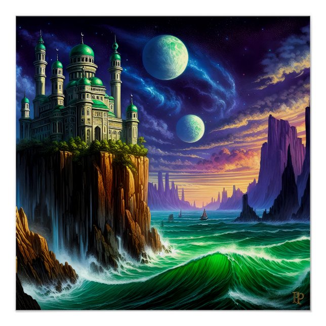 Póster Alto sobre el verde de los océanos (Anverso)