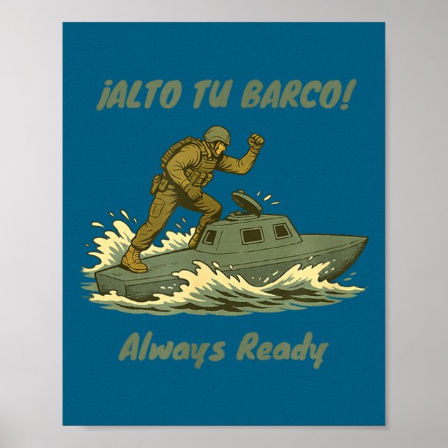 Póster Alto Tu Barco! Coast Guard Novelty Gift  (Frente)