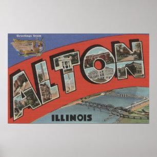 Póster Alton, IllinoisLetra Large Letter Scenes Alton, IL