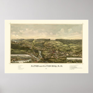 Póster Alton, mapa panorámico del NH - 1888