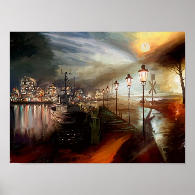 Póster Alucinación de la lámpara de la calle (Frente)