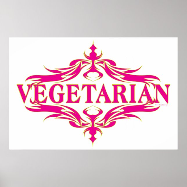 Póster Alucinación en rosa - Vegetarina (Frente)