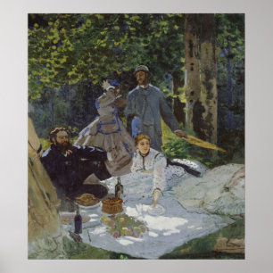 Póster Alumerzo en la hierba, el panel central (1865)