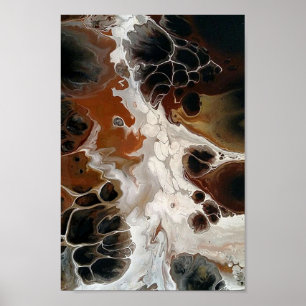Póster Aluminio Acrílico Abstracto Pintado Marrón Neutral