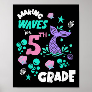 Póster Alumno de 5º grado feliz 1er día de vuelta al cole
