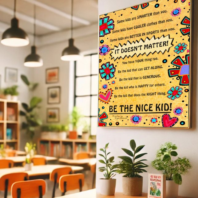 Póster Alumno de clase Buen chico Floral Heart Fun Profes (Subido por el creador)