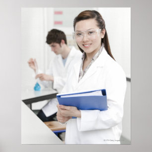 Póster Alumnos en una lección de la ciencia