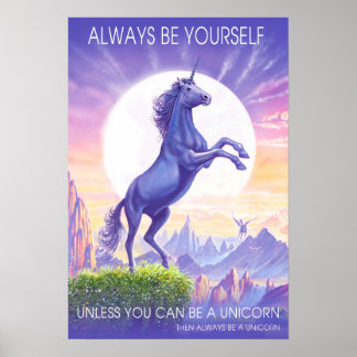Póster Always Be A Unicorn Purple Poster