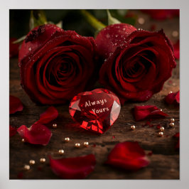 Póster Always Yours Romantic Rose Valentine Poster