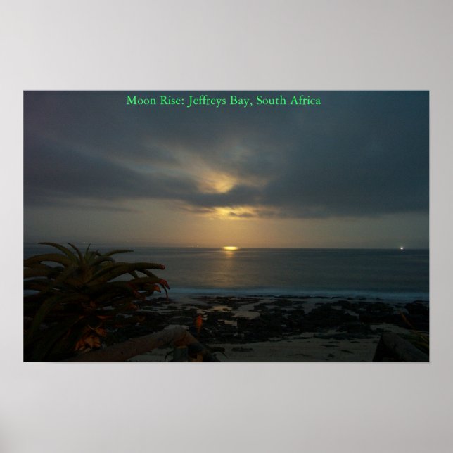 Póster Alza lunar por supertubes, J-Bay, Sudáfrica (Frente)
