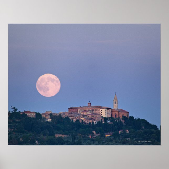 Póster Alza lunar sobre Pienza (Frente)