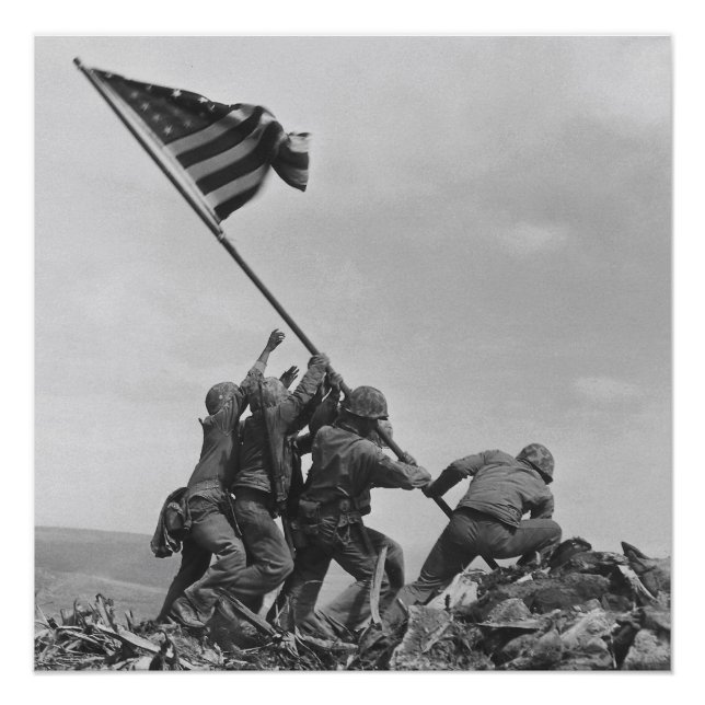 Póster Alzando la bandera en Iwo Jima (Anverso)