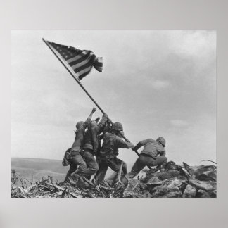 Póster Alzando la bandera en Iwo Jima por Joe Rosenthal