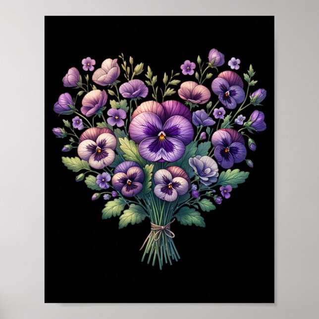 Póster Alzheimer Pandora Floral Púrpura Dementia Alzheime (Frente)