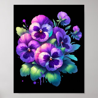 Póster Alzheimer Pandora Floral Púrpura Dementia Alzheime