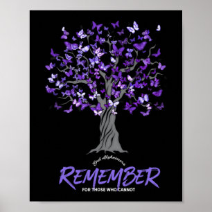 Póster Alzheimer Tee De Conciencia Para Hombres Y Mujeres