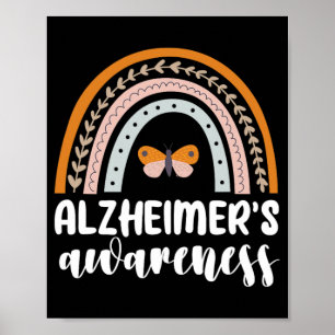 Póster Alzheimer y 39;s conciencia Dementia mariposa arco