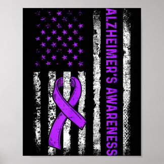 Póster Alzheimer's awareness fight american usa flag