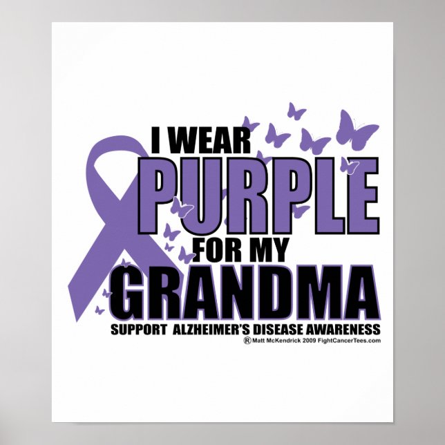 Póster Alzheimers Purple For GRANDMA (Frente)