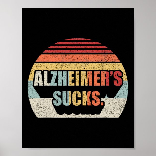 Póster Alzheimers retro Awaren por enfermedad de Alzheime (Frente)
