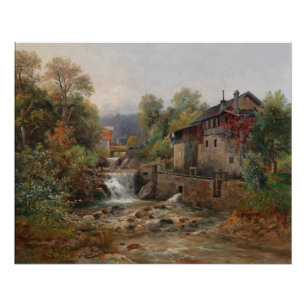 Póster "Am Mühlenbach" (Por el arroyo de Mill Stream)