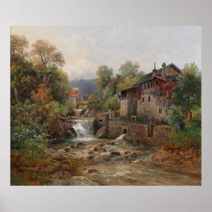 Póster "Am Mühlenbach" (Por el arroyo de Mill Stream)