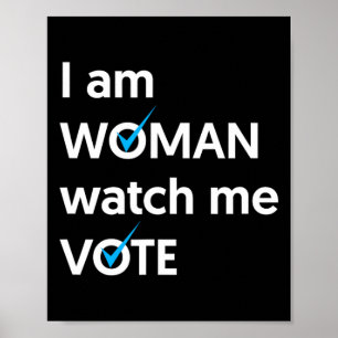 Póster Am Woman Watch Me Vota 2024 Blue Wave Vote