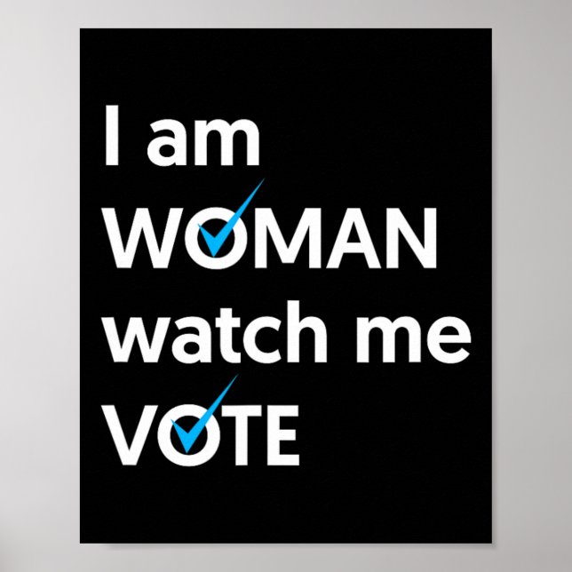 Póster Am Woman Watch Me Vota 2024 Blue Wave Vote (Frente)