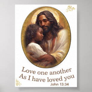 Póster Ama a otros versículo de la Biblia cristiana