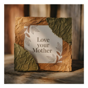 Póster Ama a tu Madre Tierra Regalo Ecológico Arte Vintag