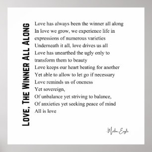 Póster Ama al ganador todo el tiempo poema poster de poes