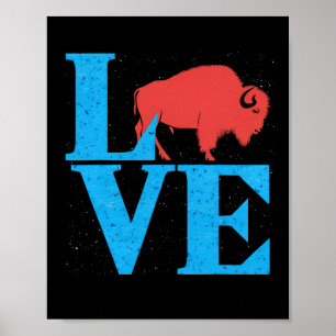 Póster Ama Búfalo Salvaje Regalos para Amantes de Bisonte