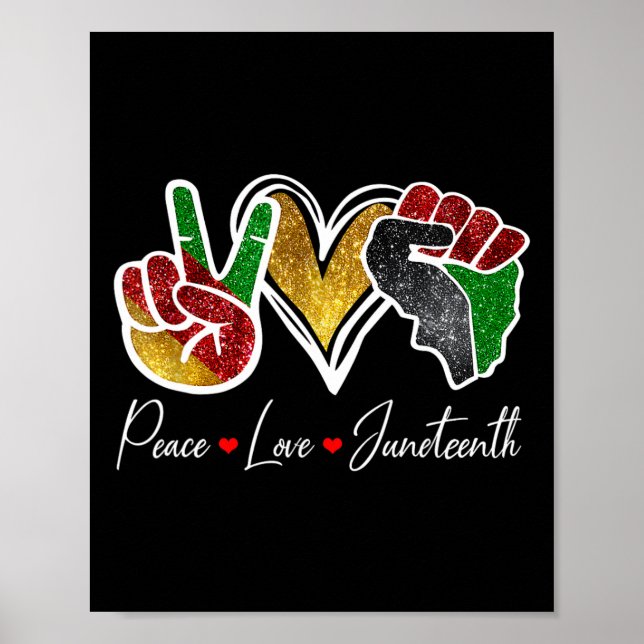 Póster Ama Juneteenth Orgullo Negro Libertad 4 De Julio  (Frente)