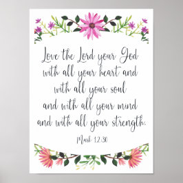 Póster Ama la flor del Señor tu Dios
