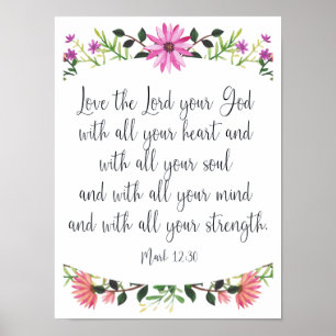 Póster Ama la flor del Señor tu Dios